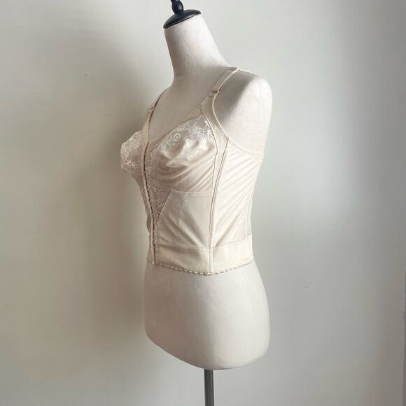 Carnival #745 Vintage Style Front Close Longline Bra Brassiere Bustier 38C - Picture 3 of 8